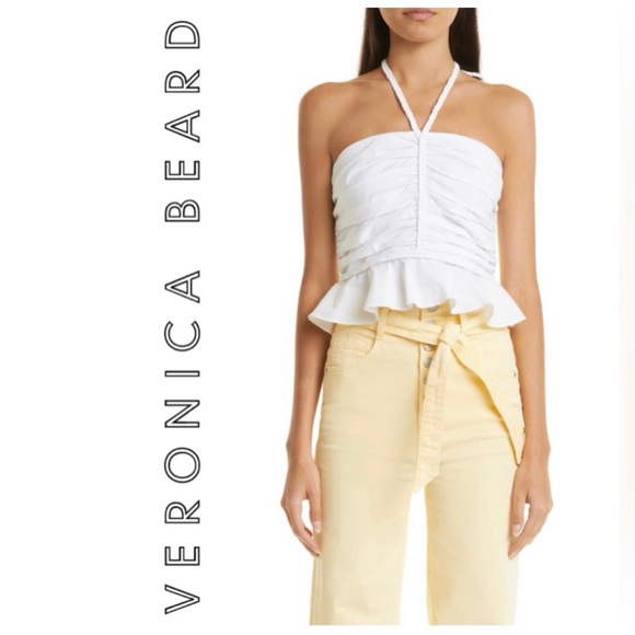 NWT Veronica Beard Arienne Ruched Top - Picture 3 of 13